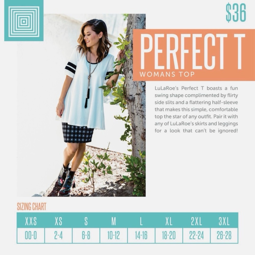 LuLaRoe Gray and White Arrow-Print Scoop Neck Tunic - Picture 3 of 3